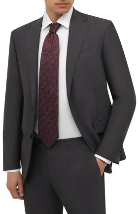 Мужской шелковый галстук ERMENEGILDO ZEGNA красного цвета, арт. Z2D25T/1XW | Фото 2 (Материал: Шелк, Текстиль; Принт: С принтом)