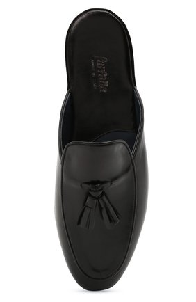 Мужского кожаные домашние туфли FARFALLA черного цвета, арт. G61N | Фото 5 (Материал внешний: Кожа; Длина стельки: 32,3, 26,5; Материал внутренний: Натуральная кожа; Мужское Кросс-КТ: тапочки-обувь)