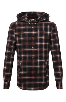Мужская хлопковая рубашка KITON коричневого цвета по цене 63500 руб., арт. UMCMARH0787007 | Фото 1 Мужская хлопковая рубашка KITON коричневого цвета, арт. UMCMARH0787007 | Фото 1 (Рукава: Длинные; Длина (для топов): Стандартные; Материал внешний: Хлопок; Случай: Повседневный; Воротник: С капюшоном; Манжеты: На кнопках; Принт: Клетка; Стили: Кэжуэл)