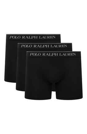Мужские комплект из трех боксеров POLO RALPH LAUREN черного цвета, арт. 714835887/002 | Фото 1 (Материал внешний: Хлопок; Кросс-КТ: бельё; Мужское Кросс-КТ: Трусы)