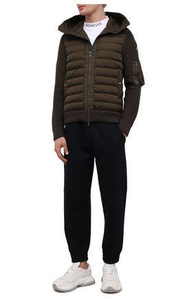 Мужской комбинированный кардиган MONCLER хаки цвета по цене 78400 руб., арт. G2-091-9B508-00-A9340 | Фото 2 Мужской комбинированный кардиган MONCLER хаки цвета, арт. G2-091-9B508-00-A9340 | Фото 2