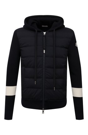 Мужской комбинированный кардиган MONCLER темно-синего цвета по цене 89800 руб., арт. G2-091-9B000-08-M1131 | Фото 1 Мужской комбинированный кардиган MONCLER темно-синего цвета, арт. G2-091-9B000-08-M1131 | Фото 1