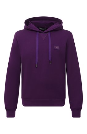Мужской хлопковое худи DOLCE & GABBANA фиолетового цвета по цене 59950 руб., арт. G90V2T/FU7DU | Фото 1 Мужской хлопковое худи DOLCE & GABBANA фиолетового цвета, арт. G90V2T/FU7DU | Фото 1 (Длина (для топов): Стандартные; Материал внешний: Хлопок; Рукава: Длинные; Мужское Кросс-КТ: Худи-одежда; Принт: Без принта; Стили: Спорт-шик)