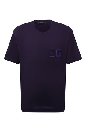 Мужская хлопковая футболка DOLCE & GABBANA фиолетового цвета по цене 55100 руб., арт. G8NB3Z/FU7EQ | Фото 1 Мужская хлопковая футболка DOLCE & GABBANA фиолетового цвета, арт. G8NB3Z/FU7EQ | Фото 1 (Материал внешний: Хлопок; Рукава: Короткие; Принт: Без принта; Стили: Спорт-шик; Длина (для топов): Стандартные)