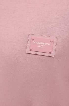 Мужская хлопковая футболка DOLCE & GABBANA светло-розового цвета, арт. G8KJ9T/FU7EQ | Фото 5 (Принт: Без принта; Рукава: Короткие; Длина (для топов): Стандартные; Материал внешний: Хлопок; Стили: Спорт-шик)