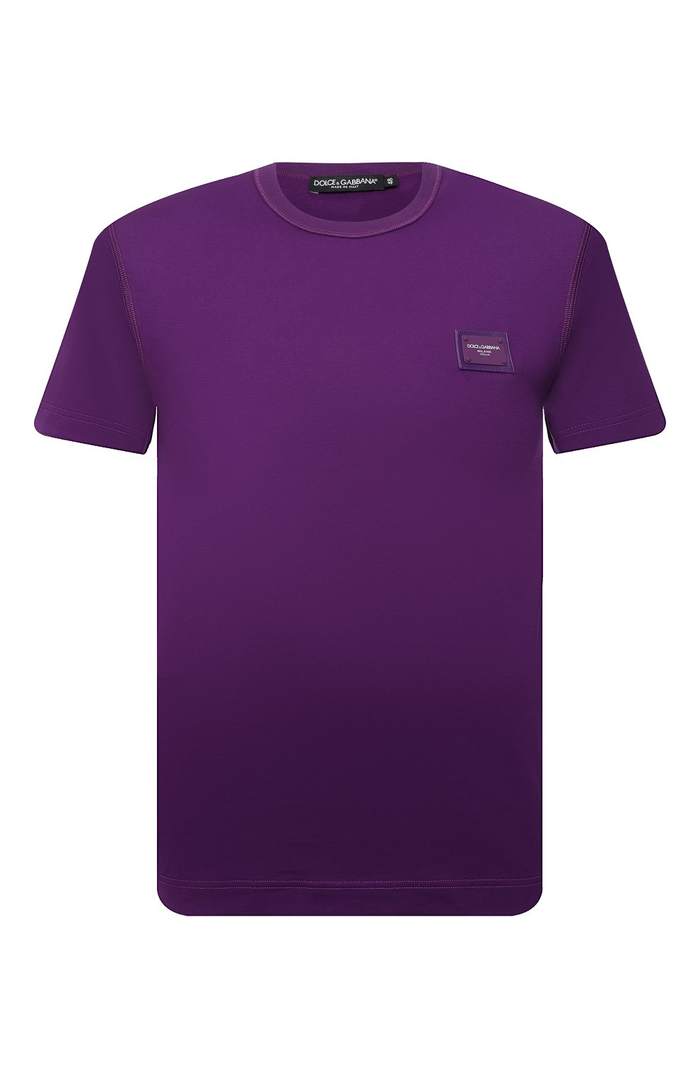 Мужская хлопковая футболка DOLCE & GABBANA фиолетового цвета, арт. G8KJ9T/FU7EQ | Фото 1 (Принт: Без принта; Рукава: Короткие; Длина (для топов): Стандартные; Региональные ограничения белый список (Axapta Mercury): RU; Материал внешний: Хлопок; Стили: Спорт-шик)