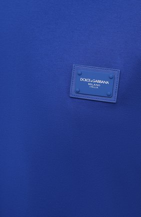 Мужская хлопковая футболка DOLCE & GABBANA синего цвета, арт. G8KJ9T/FU7EQ | Фото 5 (Принт: Без принта; Рукава: Короткие; Длина (для топов): Стандартные; Материал внешний: Хлопок; Стили: Спорт-шик)