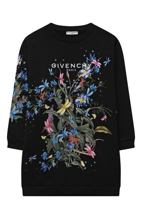 Детское хлопковое платье GIVENCHY черного цвета по цене 27250 руб., арт. H12178 | Фото 1 Детское хлопковое платье GIVENCHY черного цвета, арт. H12178 | Фото 1