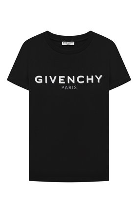 Детская хлопковая футболка GIVENCHY черного цвета по цене 13700 руб., арт. H15214 | Фото 1 Детская хлопковая футболка GIVENCHY черного цвета, арт. H15214 | Фото 1