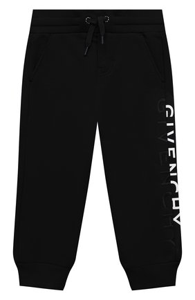 Детские хлопковые джоггеры GIVENCHY черного цвета по цене 19850 руб., арт. H24133 | Фото 1 Детские хлопковые джоггеры GIVENCHY черного цвета, арт. H24133 | Фото 1 (Материал внешний: Хлопок; Мальчики Кросс-КТ: Брюки-одежда, Брюки-спорт; Ростовка одежда: 10 - 11 лет | 140 - 146см, 12 лет | 152 см, 13 - 15 лет | 158 см, 4 года | 104 см, 5 лет | 110 см, 6 лет | 116 см, 8 лет | 128 см)