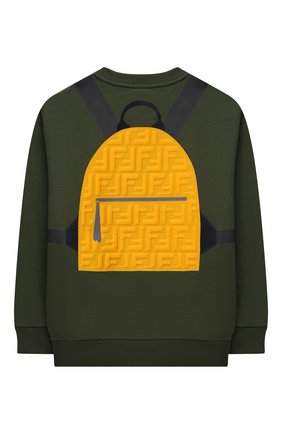 Детский хлопковый свитшот FENDI зеленого цвета по цене 35350 руб., арт. JMH152/5V0/3A-6A | Фото 2 Детский хлопковый свитшот FENDI зеленого цвета, арт. JMH152/5V0/3A-6A | Фото 2