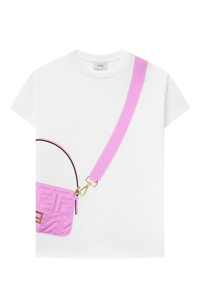Детская хлопковая футболка FENDI белого цвета по цене 24750 руб., арт. JFI242/7AJ/3A-6A | Фото 1 Детская хлопковая футболка FENDI белого цвета, арт. JFI242/7AJ/3A-6A | Фото 1