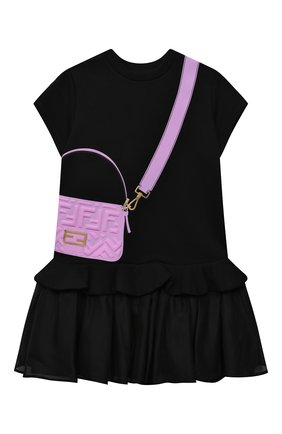 Детское хлопковое платье FENDI черного цвета по цене 42300 руб., арт. JFB382/AG3Z/3A-6A | Фото 1 Детское хлопковое платье FENDI черного цвета, арт. JFB382/AG3Z/3A-6A | Фото 1