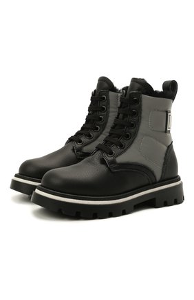 Детские кожаные ботинки MSGM KIDS черного цвета по цене 38600 руб., арт. 69185/RANGER/RIFRANGENT./28-35 | Фото 1 Детские кожаные ботинки MSGM KIDS черного цвета, арт. 69185/RANGER/RIFRANGENT./28-35 | Фото 1 (Материал утеплителя: Натуральный мех; Материал внешний: Кожа; Длина стельки: 19,5)