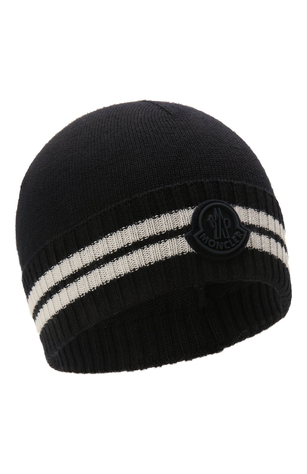 Детского шапка MONCLER темно-синего цвета, арт. G2-954-9Z734-20-A9630 | Фото 1 (Материал: Текстиль, Шерсть, Синтетический материал)