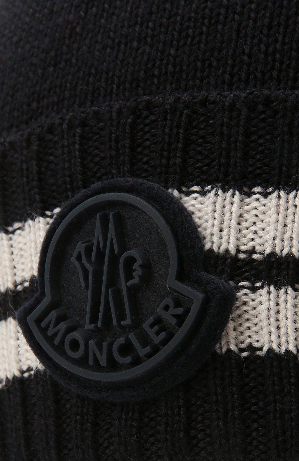 Детского шапка MONCLER темно-синего цвета по цене 12600 руб., арт. G2-954-9Z734-20-A9630 | Фото 3 Детского шапка MONCLER темно-синего цвета, арт. G2-954-9Z734-20-A9630 | Фото 3 (Материал: Текстиль, Шерсть, Синтетический материал)