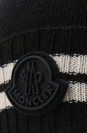 Детского шапка MONCLER темно-синего цвета по цене 12600 руб., арт. G2-954-9Z734-20-A9630 | Фото 3 Детского шапка MONCLER темно-синего цвета, арт. G2-954-9Z734-20-A9630 | Фото 3 (Материал: Текстиль, Шерсть, Синтетический материал)