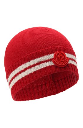 Детского шапка MONCLER красного цвета по цене 12600 руб., арт. G2-954-9Z734-20-A9630 | Фото 1 Детского шапка MONCLER красного цвета, арт. G2-954-9Z734-20-A9630 | Фото 1 (Материал: Текстиль, Шерсть, Синтетический материал)