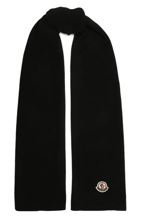 Детский шерстяной шарф MONCLER черного цвета, арт. G2-954-9Z732-00-A9632 | Фото 1 (Материал: Текстиль, Шерсть, Синтетический материал)