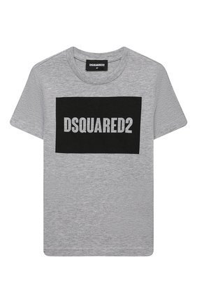 Детская хлопковая футболка DSQUARED2 серого цвета по цене 8630 руб., арт. DQ0522-D00YV | Фото 1 Детская хлопковая футболка DSQUARED2 серого цвета, арт. DQ0522-D00YV | Фото 1