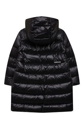 Детское пуховое пальто VERSACE черного цвета по цене 55850 руб., арт. 1000416/1A00362/8A-14A | Фото 2 Детское пуховое пальто VERSACE черного цвета, арт. 1000416/1A00362/8A-14A | Фото 2 (Материал утеплителя: Пух и перо; Материал подклада: Синтетический материал; Материал внешний: Синтетический материал; Рукава: Длинные; Девочки Кросс-КТ: Пуховик-верхняя одежда; Кросс-КТ: Сезон: зима; Ростовка одежда: 10 - 11 лет | 140 - 146см, 12 лет | 152 см, 8 лет | 128 см, 16 лет | 164 см)