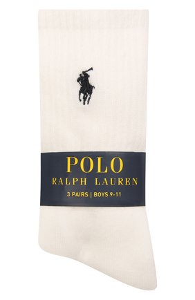 Детские комплект из трех пар носков POLO RALPH LAUREN белого цвета по цене 1415 руб., арт. 444822825 | Фото 1 Детские комплект из трех пар носков POLO RALPH LAUREN белого цвета, арт. 444822825 | Фото 1