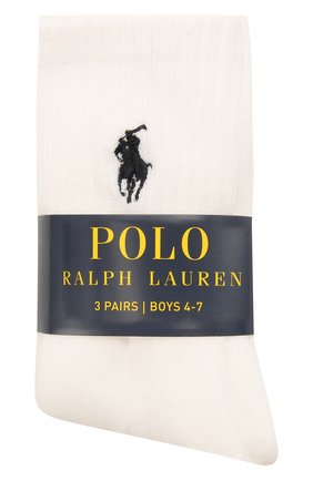 Детские комплект из трех пар носков POLO RALPH LAUREN белого цвета по цене 1415 руб., арт. 443822163 | Фото 1 Детские комплект из трех пар носков POLO RALPH LAUREN белого цвета, арт. 443822163 | Фото 1