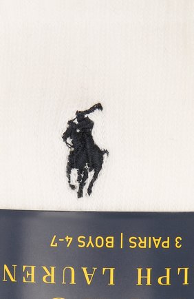 Детские комплект из трех пар носков POLO RALPH LAUREN белого цвета по цене 1415 руб., арт. 443822163 | Фото 2 Детские комплект из трех пар носков POLO RALPH LAUREN белого цвета, арт. 443822163 | Фото 2