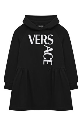 Детское хлопковое платье VERSACE черного цвета по цене 19450 руб., арт. 1000012/1A01399/4A-6A | Фото 1 Детское хлопковое платье VERSACE черного цвета, арт. 1000012/1A01399/4A-6A | Фото 1 (Материал внешний: Хлопок; Рукава: Длинные; Девочки Кросс-КТ: Платье-одежда; Случай: Повседневный; Ростовка одежда: 6 лет | 116 см)
