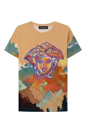 Детская хлопковая футболка VERSACE разноцветного цвета по цене 15950 руб., арт. 1000129/1A00427/4A-6A | Фото 1 Детская хлопковая футболка VERSACE разноцветного цвета, арт. 1000129/1A00427/4A-6A | Фото 1