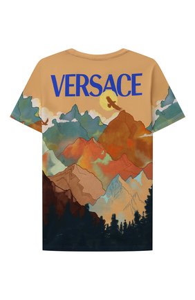 Детская хлопковая футболка VERSACE разноцветного цвета по цене 15950 руб., арт. 1000129/1A00427/4A-6A | Фото 2 Детская хлопковая футболка VERSACE разноцветного цвета, арт. 1000129/1A00427/4A-6A | Фото 2