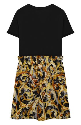 Детское хлопковое платье VERSACE черного цвета по цене 22400 руб., арт. 1000327/1A01400/8A-14A | Фото 2 Детское хлопковое платье VERSACE черного цвета, арт. 1000327/1A01400/8A-14A | Фото 2