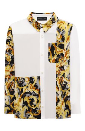 Детская хлопковая рубашка VERSACE белого цвета по цене 25150 руб., арт. 1000428/1A01345/8A-14A | Фото 1 Детская хлопковая рубашка VERSACE белого цвета, арт. 1000428/1A01345/8A-14A | Фото 1