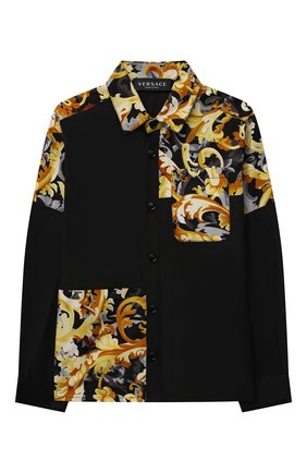 Детская хлопковая рубашка VERSACE черного цвета по цене 22400 руб., арт. 1000575/1A01345/4A-6A | Фото 1 Детская хлопковая рубашка VERSACE черного цвета, арт. 1000575/1A01345/4A-6A | Фото 1