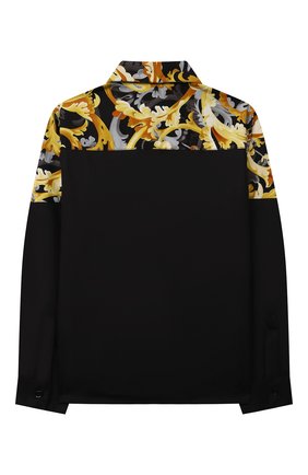 Детская хлопковая рубашка VERSACE черного цвета по цене 22400 руб., арт. 1000575/1A01345/4A-6A | Фото 2 Детская хлопковая рубашка VERSACE черного цвета, арт. 1000575/1A01345/4A-6A | Фото 2