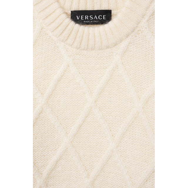 Укороченный свитер из шерсти Versace 1000649/1A00561/8A-14A Фото 3