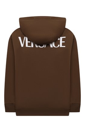 Детский хлопковое худи VERSACE хаки цвета по цене 28500 руб., арт. 1001677/1A01377/8A-14A | Фото 2 Детский хлопковое худи VERSACE хаки цвета, арт. 1001677/1A01377/8A-14A | Фото 2 (Материал внешний: Хлопок; Мальчики Кросс-КТ: Толстовка-одежда, Худи-одежда; Рукава: Длинные; Ростовка одежда: 10 - 11 лет | 140 - 146см, 12 лет | 152 см, 16 лет | 164 см, 8 лет | 128 см)