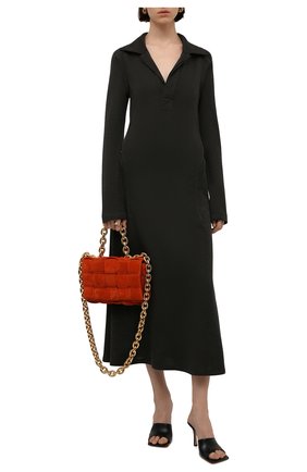 Женское шерстяное платье BOTTEGA VENETA хаки цвета по цене 149000 руб., арт. 664259/V0X50 | Фото 2 Женское шерстяное платье BOTTEGA VENETA хаки цвета, арт. 664259/V0X50 | Фото 2 (Материал внешний: Шерсть; Стили: Гламурный; Женское Кросс-КТ: Платье-одежда; Рукава: Длинные; Длина Ж (юбки, платья, шорты): Миди; Кросс-КТ: Трикотаж; Случай: Повседневный)