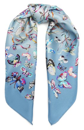 Женский шелковый платок butterfly RADICAL CHIC голубого цвета по цене 6500 руб., арт. 280032.21.15 | Фото 1 Женский шелковый платок butterfly RADICAL CHIC голубого цвета, арт. 280032.21.15 | Фото 1