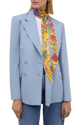 Женский шелковый шарф-бандо 100 flowers RADICAL CHIC желтого цвета по цене 6500 руб., арт. 402675.21.17 | Фото 2 Женский шелковый шарф-бандо 100 flowers RADICAL CHIC желтого цвета, арт. 402675.21.17 | Фото 2