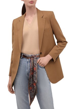 Женский шелковый шарф-бандо saffron RADICAL CHIC темно-бежевого цвета по цене 8060 руб., арт. 201524.21.22 | Фото 2 Женский шелковый шарф-бандо saffron RADICAL CHIC темно-бежевого цвета, арт. 201524.21.22 | Фото 2