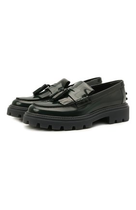 Женские кожаные лоферы TOD’S темно-зеленого цвета по цене 41100 руб., арт. XXW08J0EY30SHA | Фото 1 Женские кожаные лоферы TOD’S темно-зеленого цвета, арт. XXW08J0EY30SHA | Фото 1