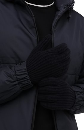 Мужские кашемировые перчатки LORO PIANA темно-синего цвета, арт. FAI4645 | Фото 2 (Материал: Шерсть, Кашемир, Текстиль; Кросс-КТ: Трикотаж; Региональные ограничения белый список (Axapta Mercury): RU)