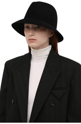 Женская фетровая шляпа ingrid LORO PIANA черного цвета, арт. FAL3434 | Фото 2 (Материал: Шерсть, Текстиль)
