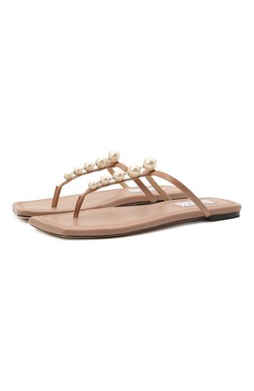 Женские кожаные шлепанцы alaina JIMMY CHOO бежевого цвета по цене 45600 руб., арт. ALAINA FLAT/UHX | Фото 1 Женские кожаные шлепанцы alaina JIMMY CHOO бежевого цвета, арт. ALAINA FLAT/UHX | Фото 1