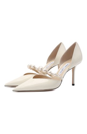 Женские кожаные туфли aurelie 85 JIMMY CHOO кремвого цвета по цене 59700 руб., арт. AURELIE 85/XKM | Фото 1 Женские кожаные туфли aurelie 85 JIMMY CHOO кремвого цвета, арт. AURELIE 85/XKM | Фото 1