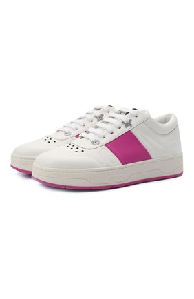 Женские комбинированные кеды hawaii JIMMY CHOO фуксия цвета по цене 39150 руб., арт. HAWAII/F/ADD | Фото 1 Женские комбинированные кеды hawaii JIMMY CHOO фуксия цвета, арт. HAWAII/F/ADD | Фото 1
