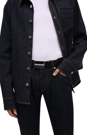 Мужской кожаный ремень DSQUARED2 черного цвета, арт. BEM0395 12900001 | Фото 2 (Случай: Повседневный; Материал: Натуральная кожа)