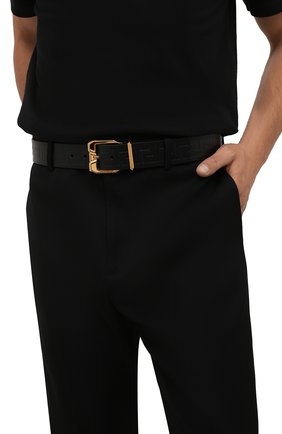 Мужской кожаный ремень VERSACE черного цвета по цене 36750 руб., арт. 1001065/1A00723 | Фото 2 Мужской кожаный ремень VERSACE черного цвета, арт. 1001065/1A00723 | Фото 2
