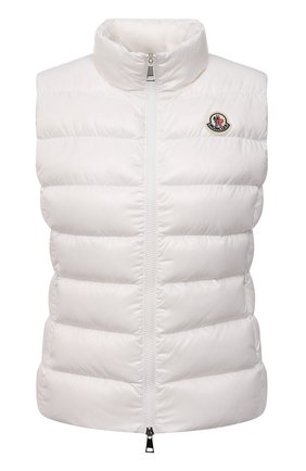Женский пуховый жилет ghany MONCLER белого цвета по цене 51700 руб., арт. G2-093-1A525-00-68950 | Фото 1 Женский пуховый жилет ghany MONCLER белого цвета, арт. G2-093-1A525-00-68950 | Фото 1 (Материал внешний: Синтетический материал; Материал подклада: Синтетический материал; Материал утеплителя: Пух и перо; Длина (верхняя одежда): Короткие; Стили: Спорт-шик; Женское Кросс-КТ: Жилет-одежда; Кросс-КТ: Пуховик)